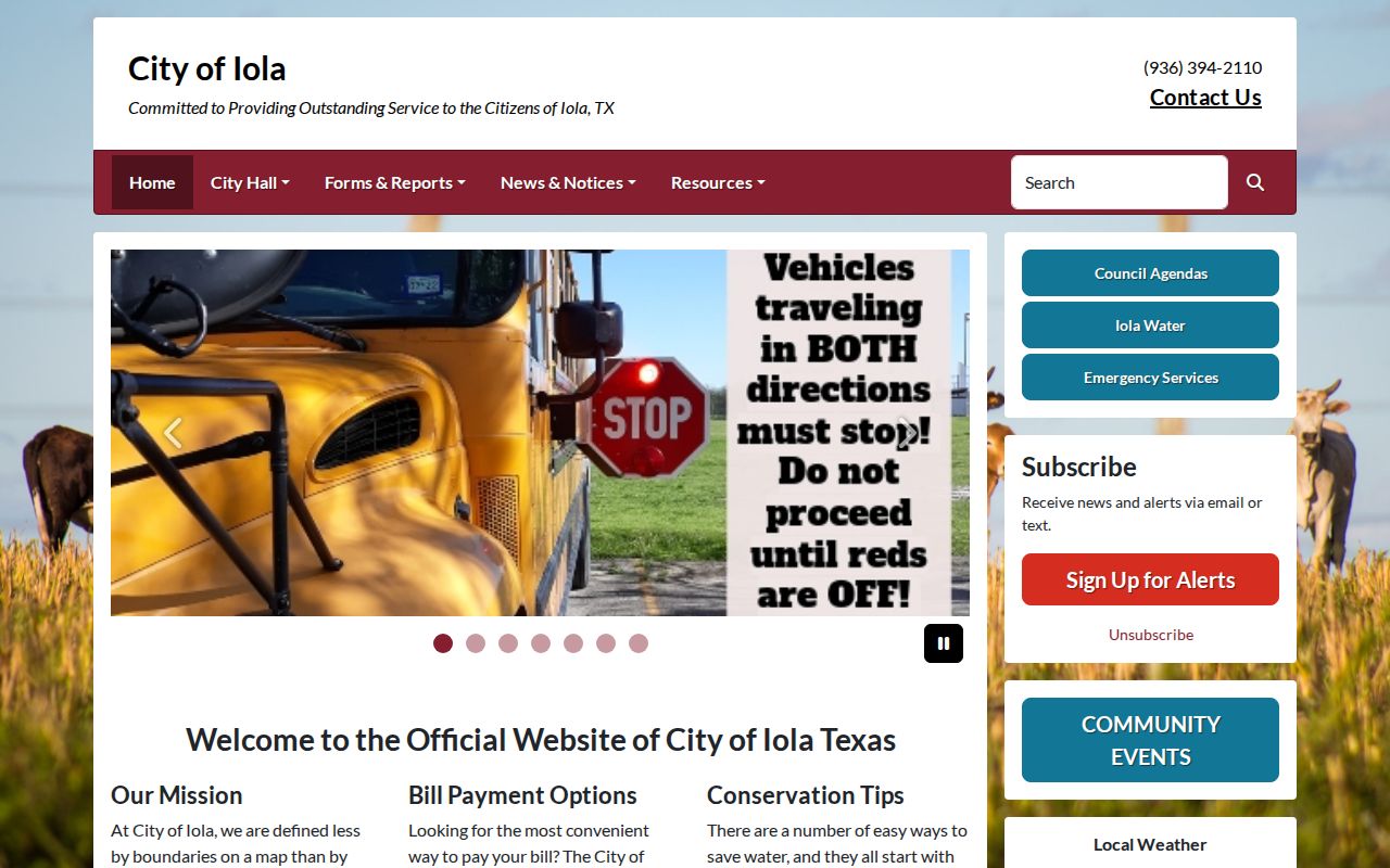 Iola warrant records local contact context from the official city page